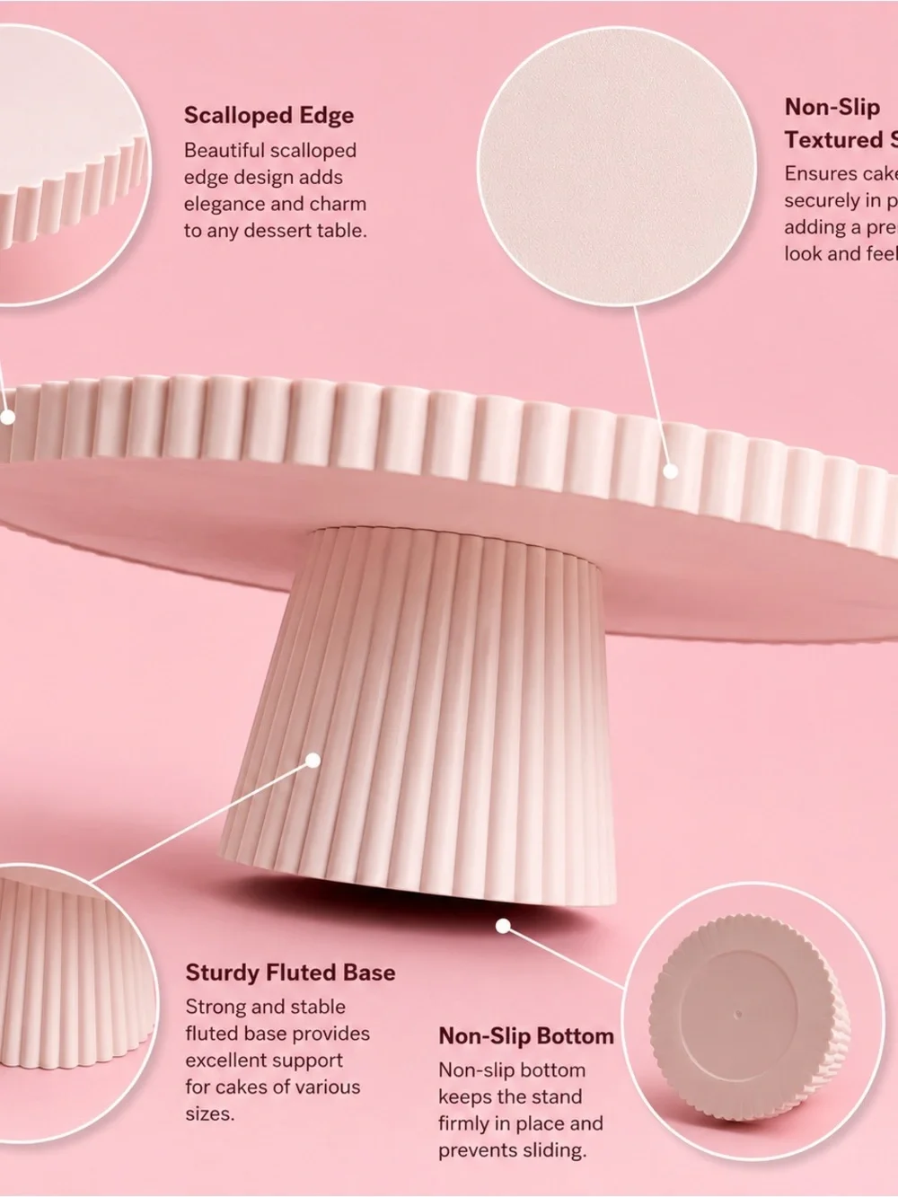 Cake Stand Elegant Pink Celebration